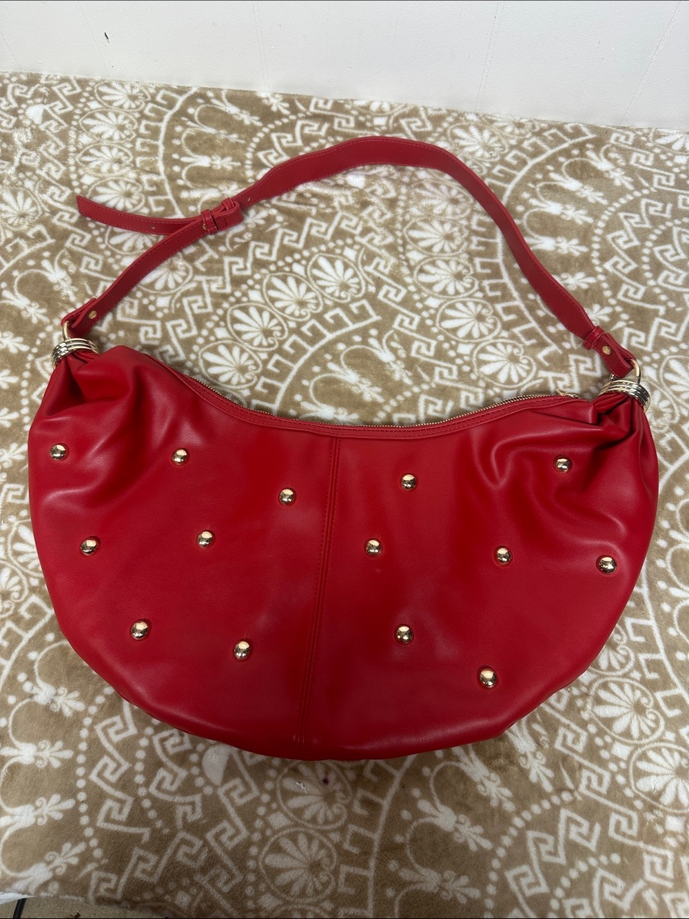 Urban Expressions Red Studded Hobo Bag